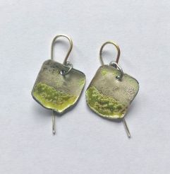 Spring Green square earrings