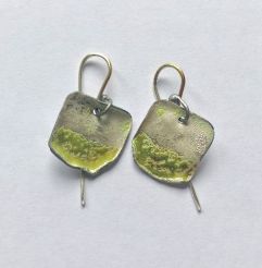 Spring Green square earrings